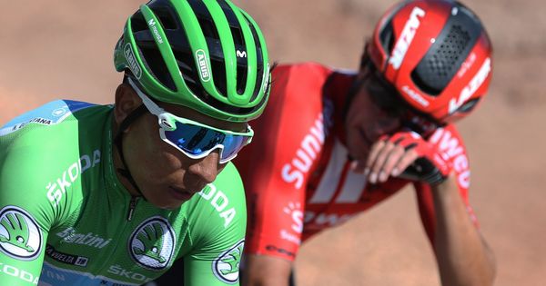 Foto: Nairo Quintana durante la etapa de este miércoles entre Aranda de Duero uy Guadalajara. (EFE)