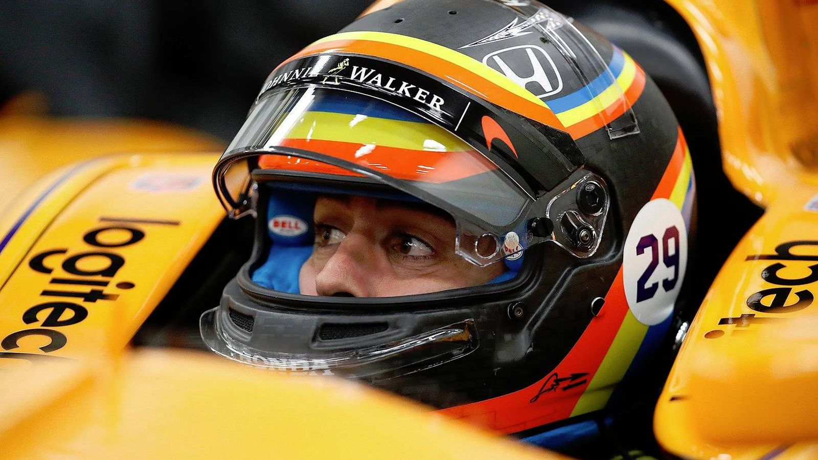 Foto: Fernando Alonso en su monoplaza de la Indy en 2017.