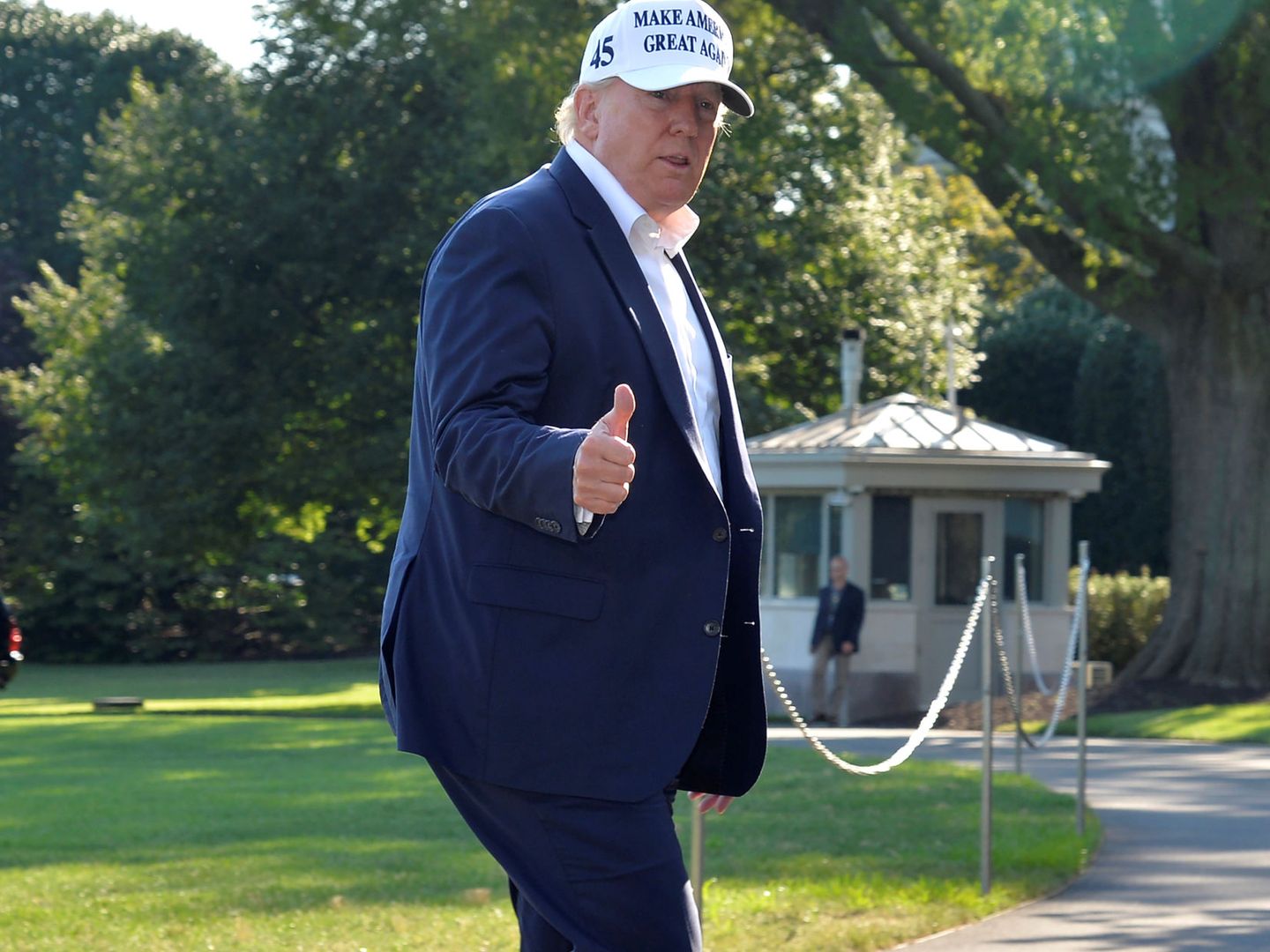 Donald Trump, a su entrada al club de golf de Bedminster, New Jersey. (Reuters)