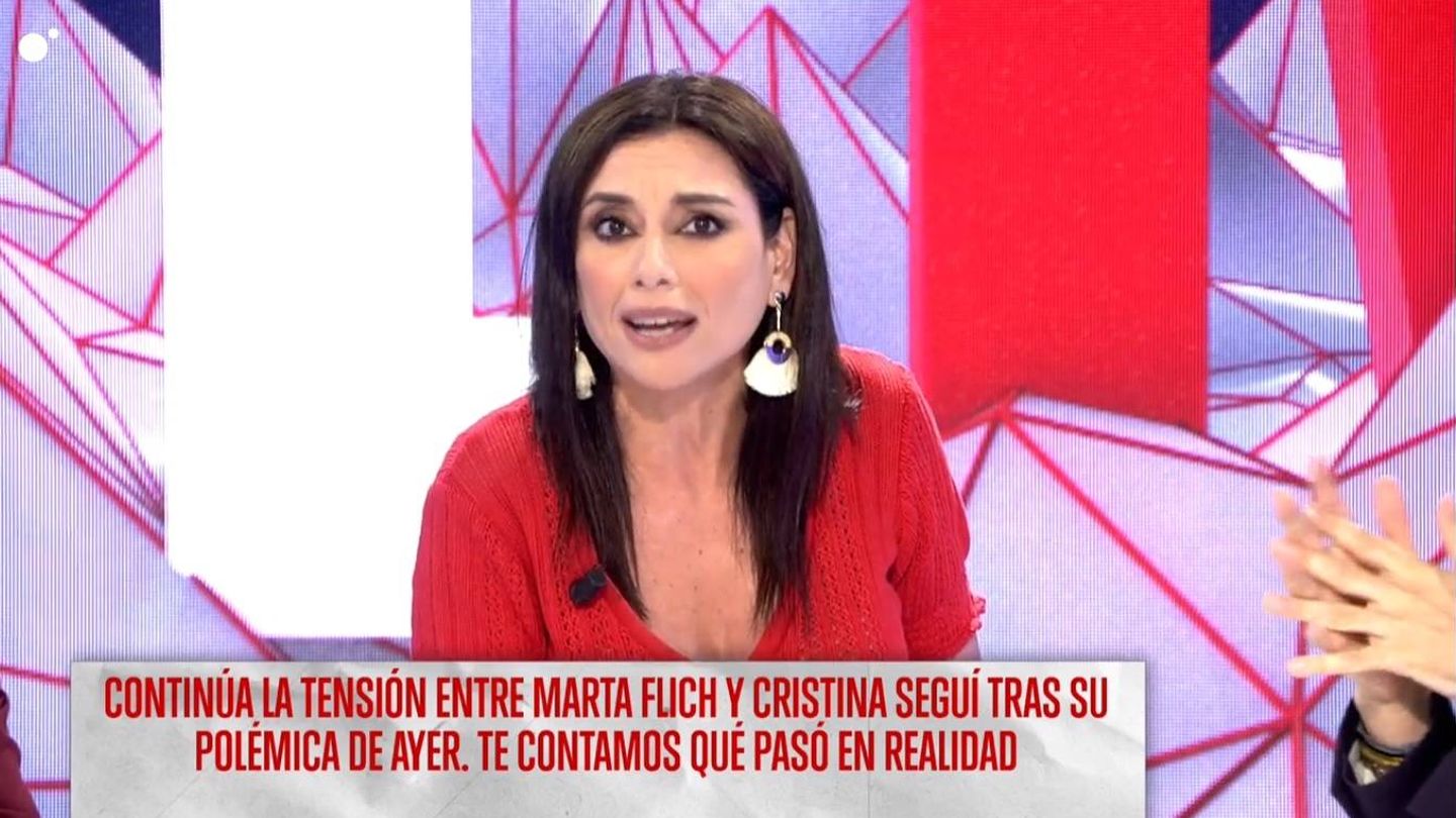 Marta Flich contestando a Cristina Seguí, en 'Todo es mentira'. (Mediaset España)