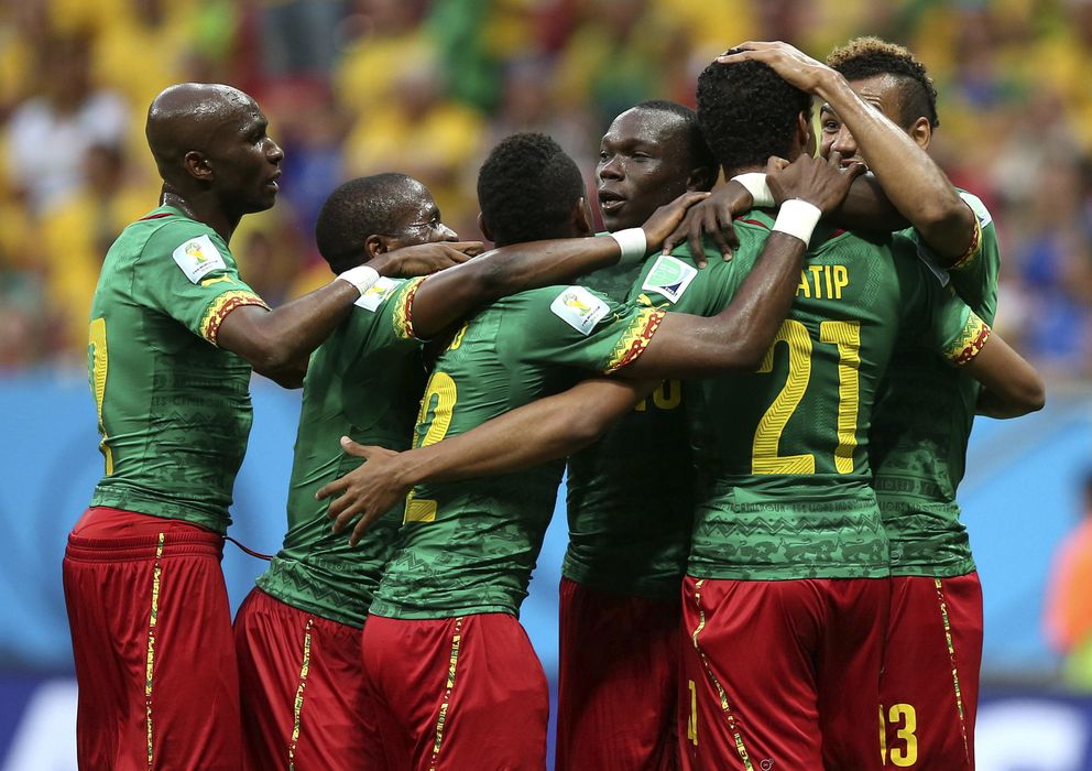 Foto: Los jugadores de Camerún celebran su único gol durante el Mundial.