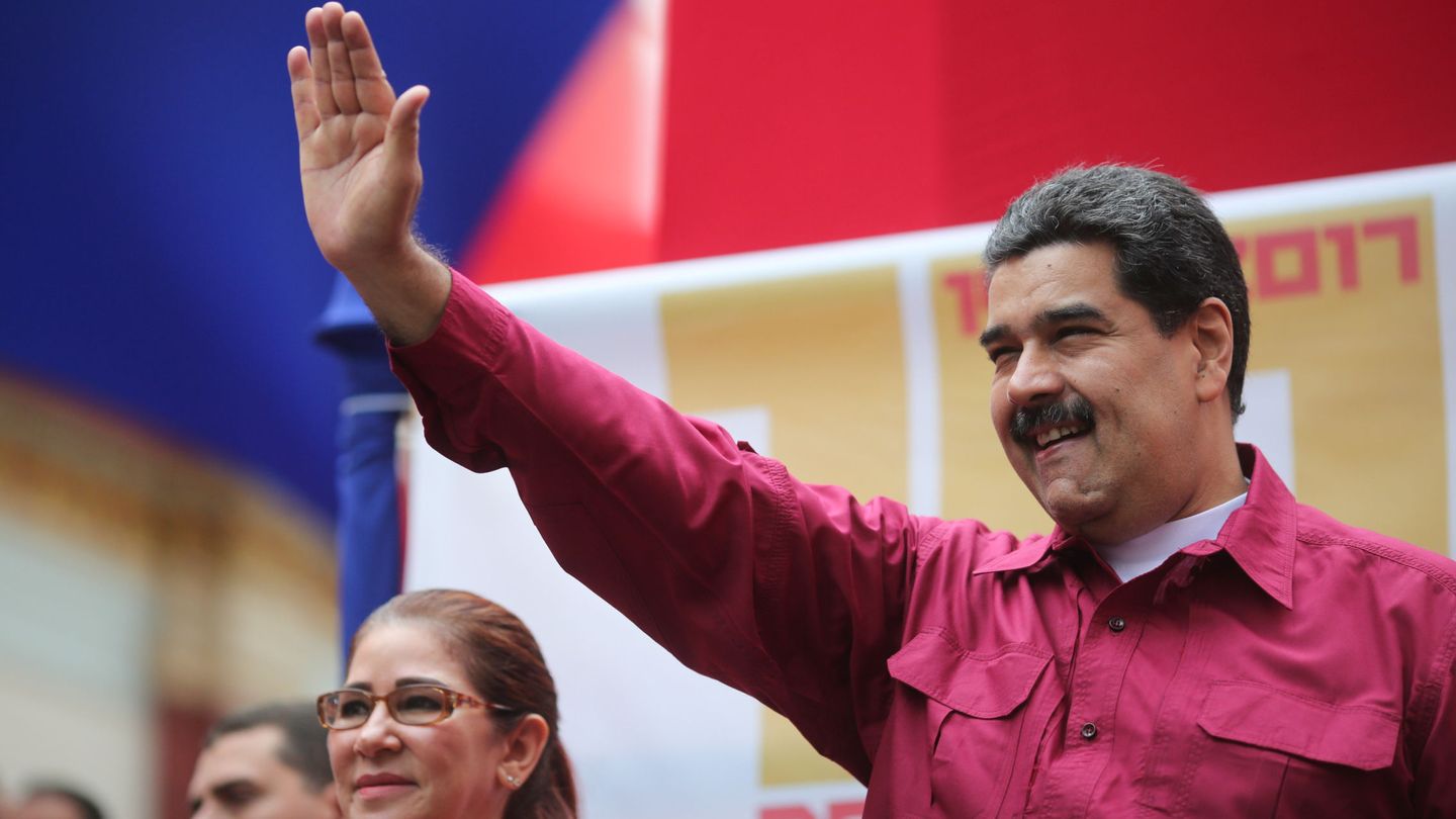 El presidente de Venezuela, Nicolás Maduro, en un mitin en Caracas. (EFE)