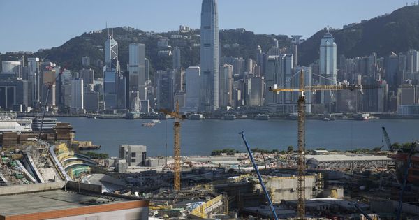 Foto: Construcción de la nueva estación de trenes balas en Hong Kong. (EFE)