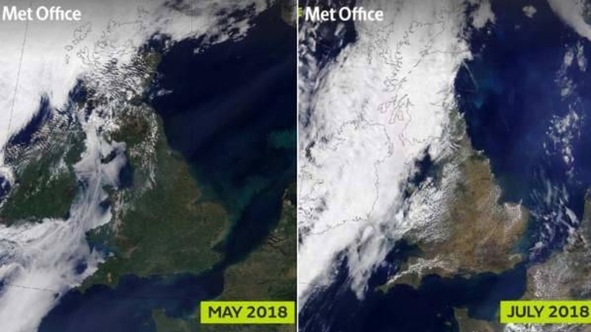 Reino Unido ya no es verde desde el espacio: la culpa es de la sequía y el intenso calor