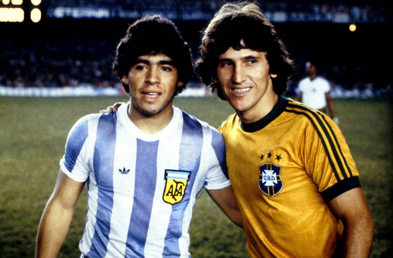 Maradona y Zico, antes de un Argentina-Brasil (Cordon Press)
