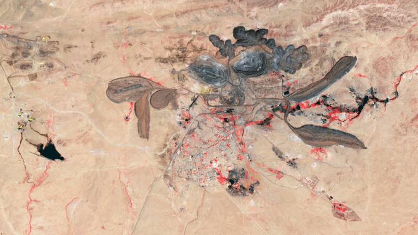 Foto: Imagen de satélite de la mina de Bayan Obo tomada en 2006. (NASA)