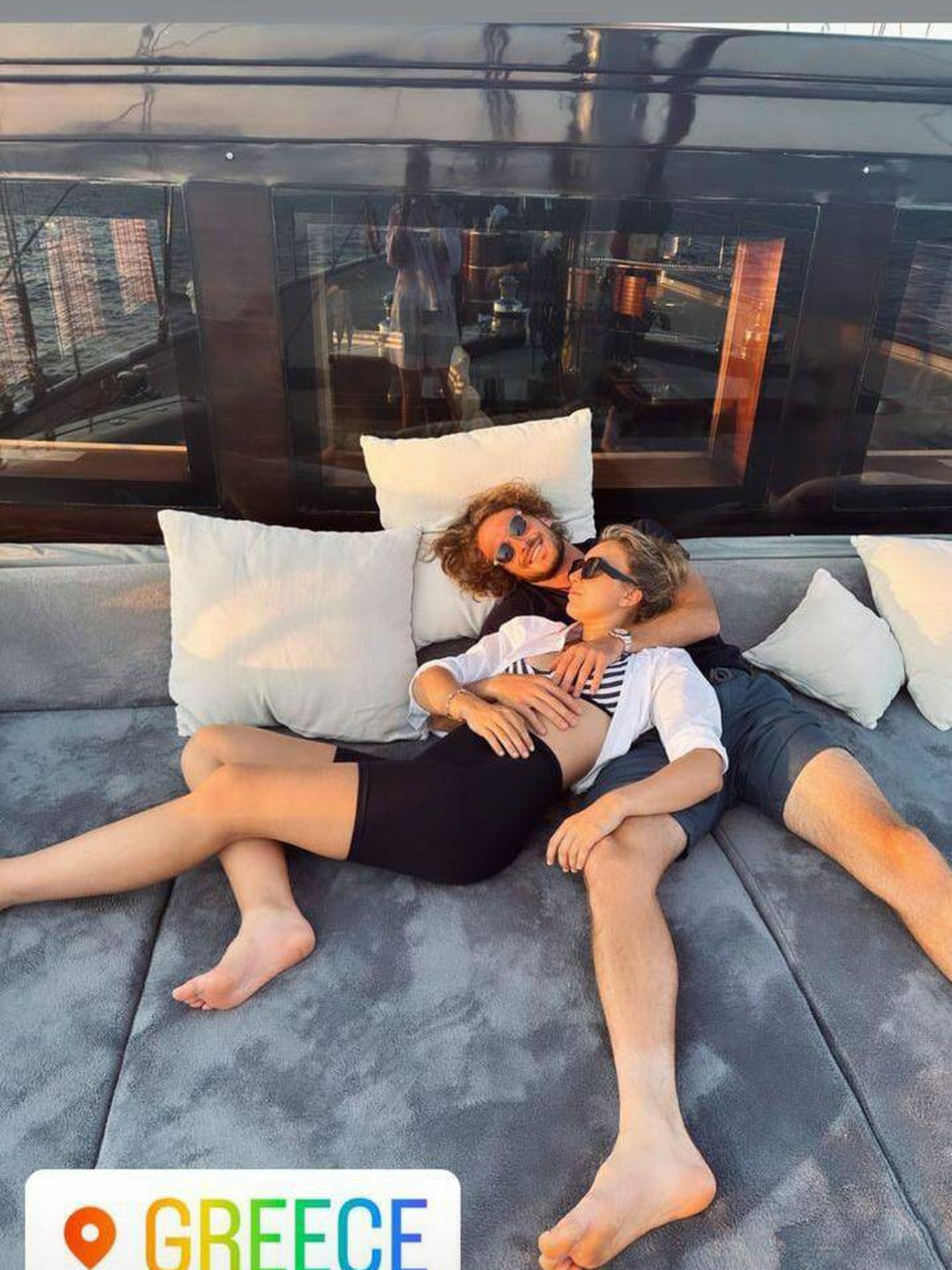 La pareja de tenistas ha viajado a Grecia, tierra de Tsitpsipas, para disfrutar de unos días de relax.(Instagram/@tistsidosas)