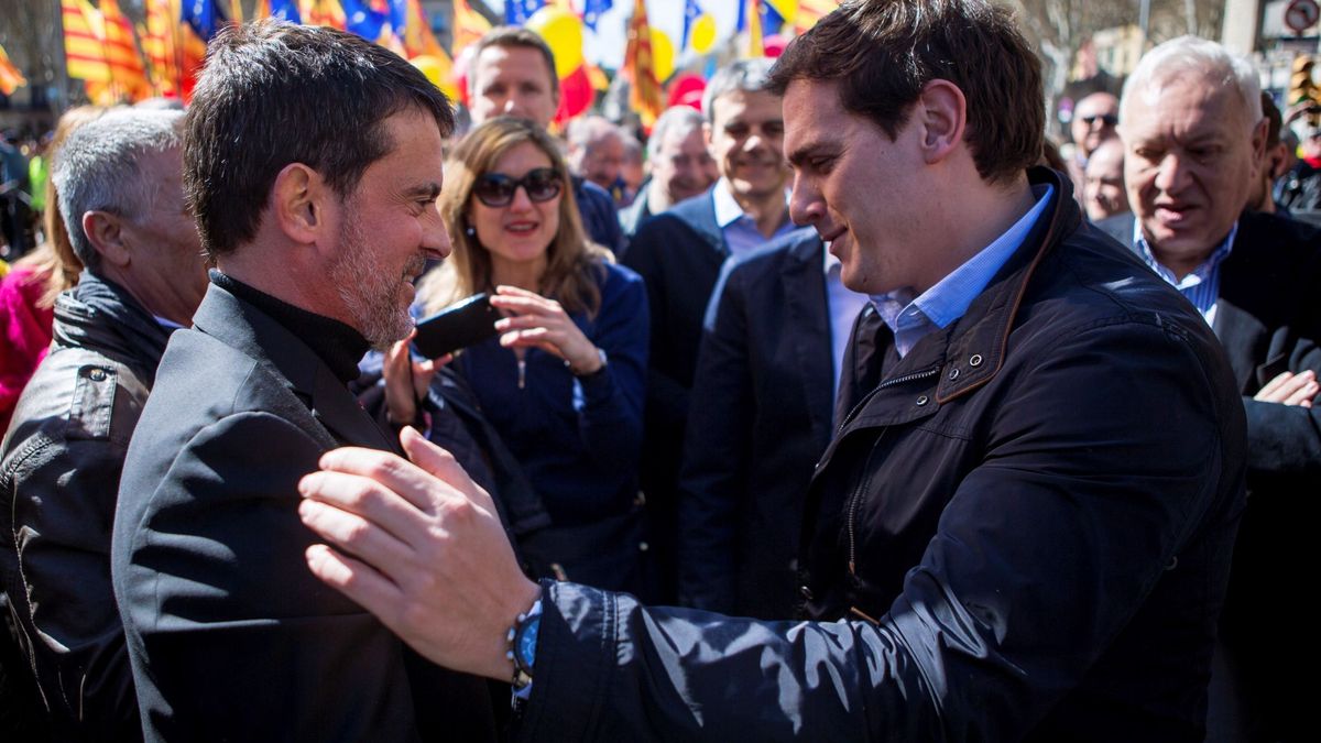 Societat Civil junta a Manuel Valls y Rivera en la marcha que pedía más 'seny' y un Govern