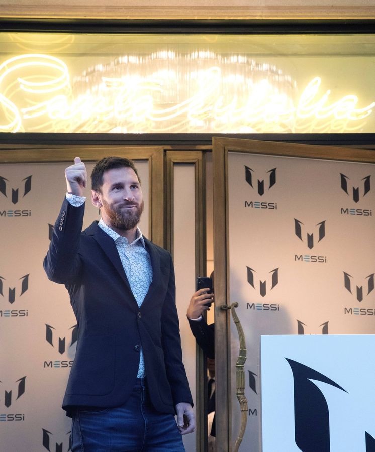 Foto: Leo Messi, en la presentación de su línea de ropa. (EFE)