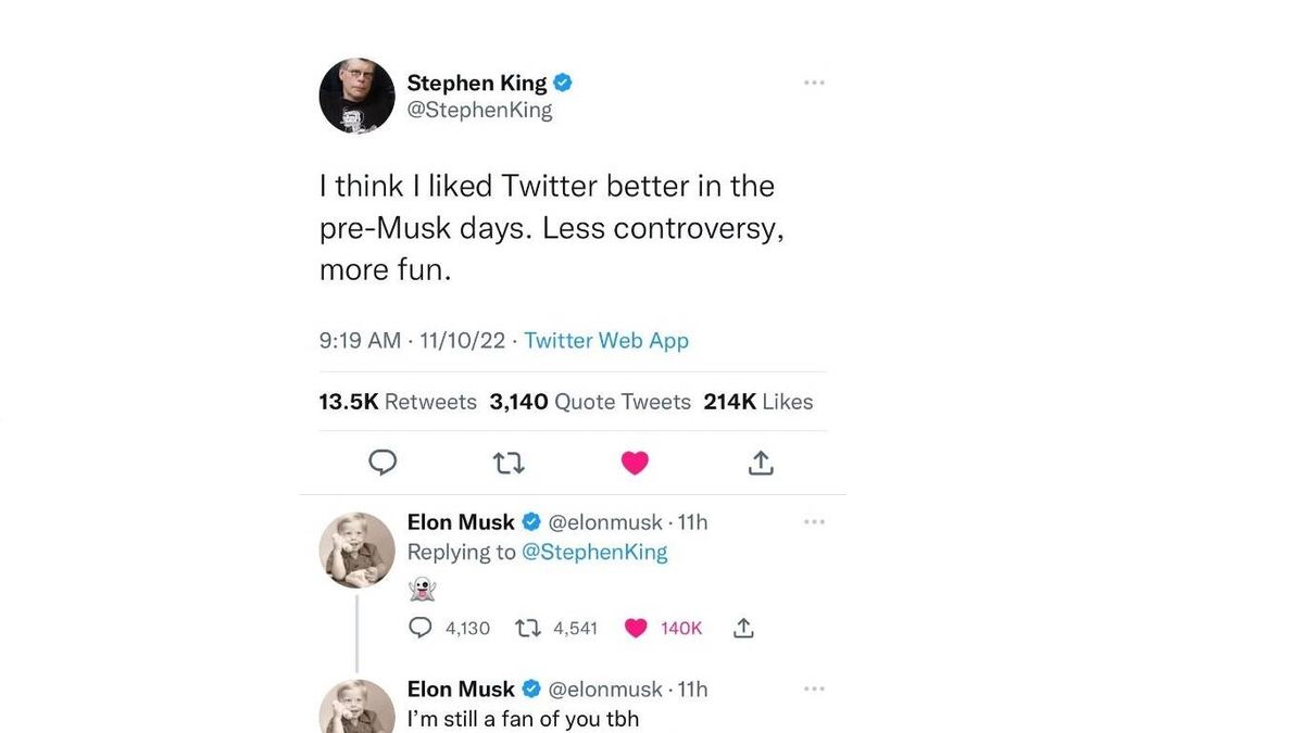 Elon Musk ☠ Stephen King: el romance fallido que explica por qué América está ardiendo