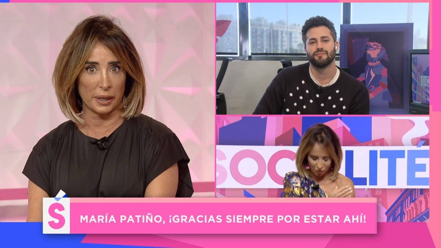María Patiño y Javier de Hoyos en 'Socialité'. (Mediaset España)