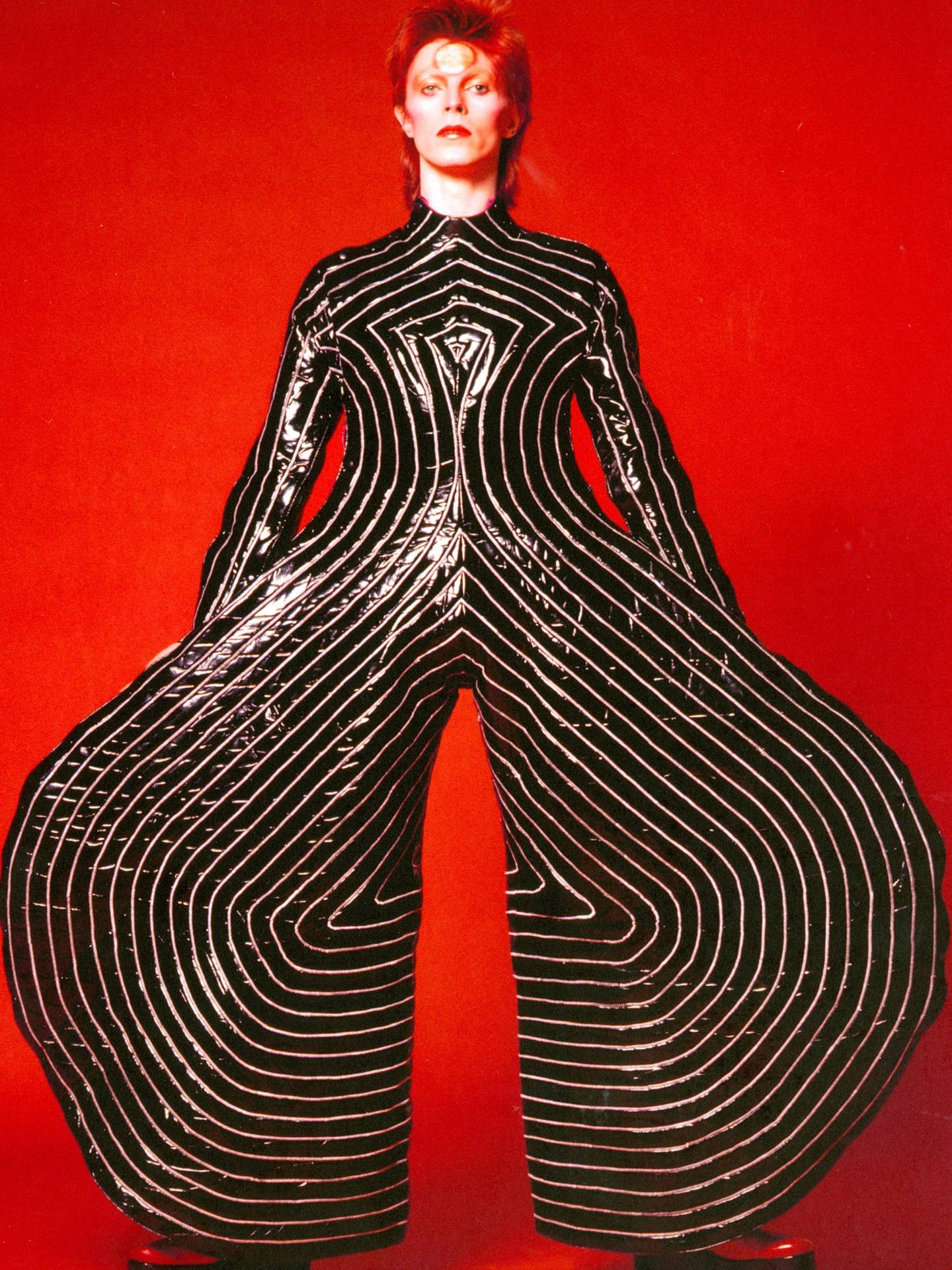 'Striped bodysuit for the Aladdin Sane tour', diseñado por Yamamoto (1973) (Sukita / The David Bowie Archive)
