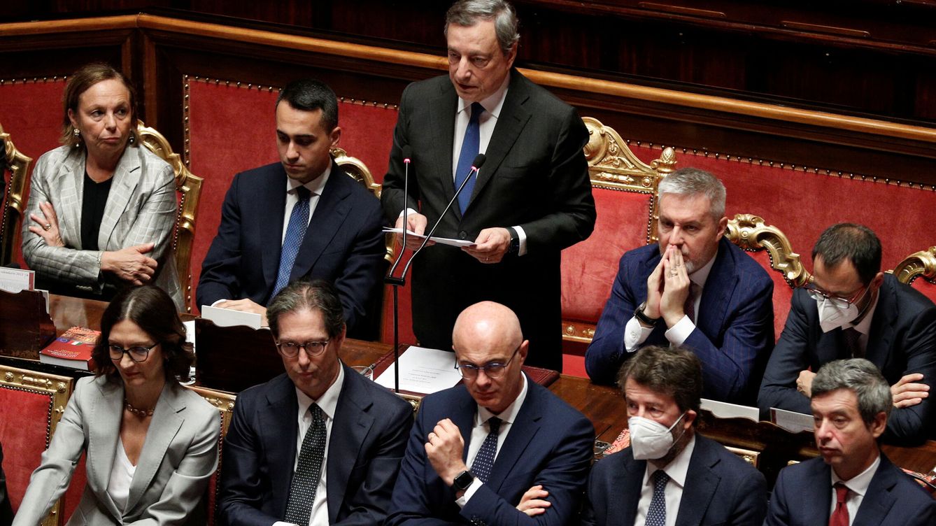 Foto: Mario Draghi durante su comparecencia en el Parlamento italiano. (Reuters/Guglielmo Mangiapane)