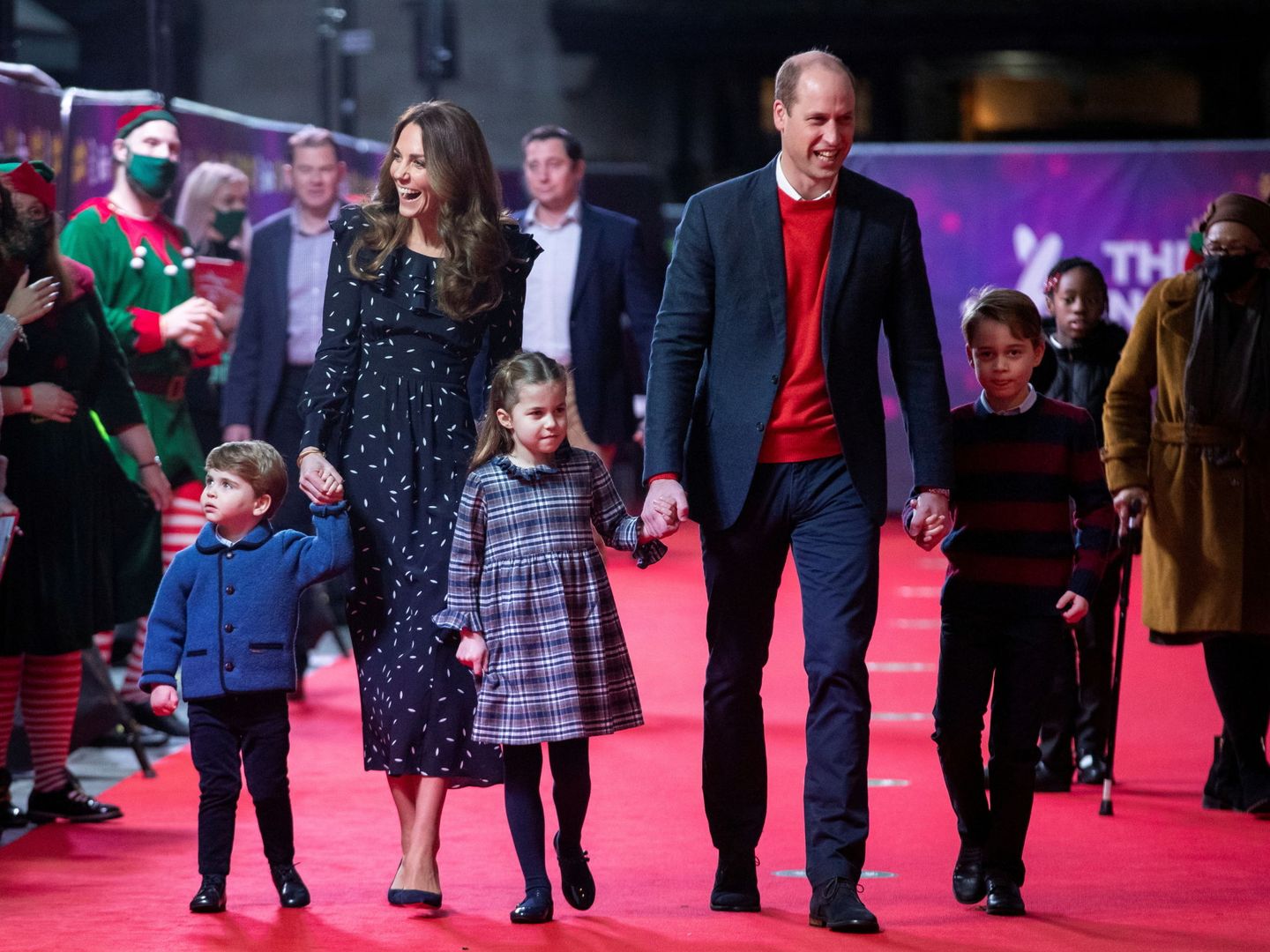 Guillermo, Kate y sus hijos. (Reuters)