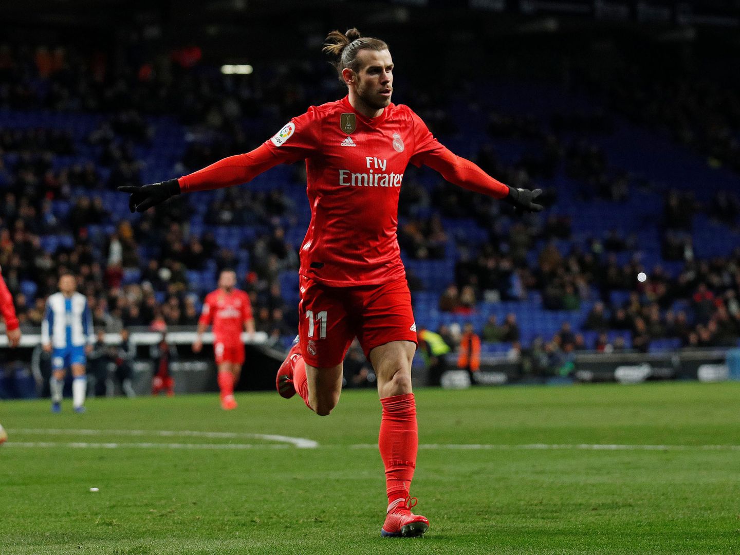 Bale celebra un gol en Cornellà-El Prat. (EFE)
