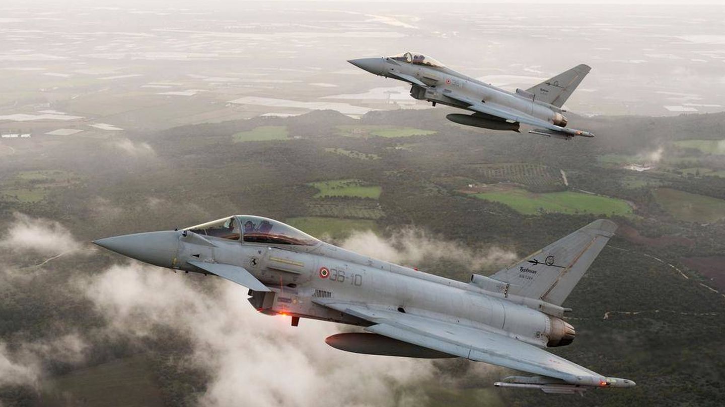 Dos cazas Eurofighter.