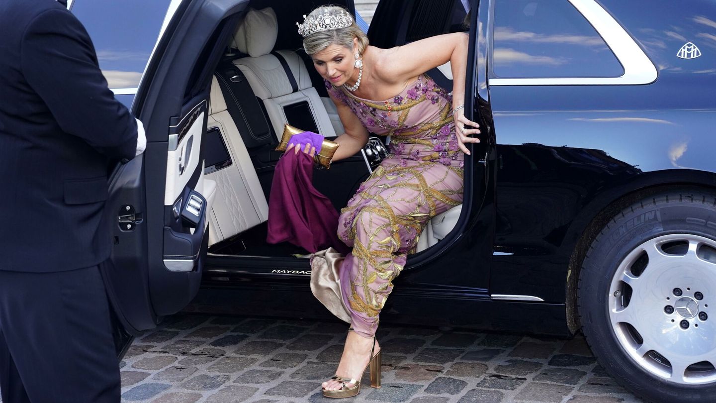 La reina Máxima, llegando al palacio presidencial. (Reuters)