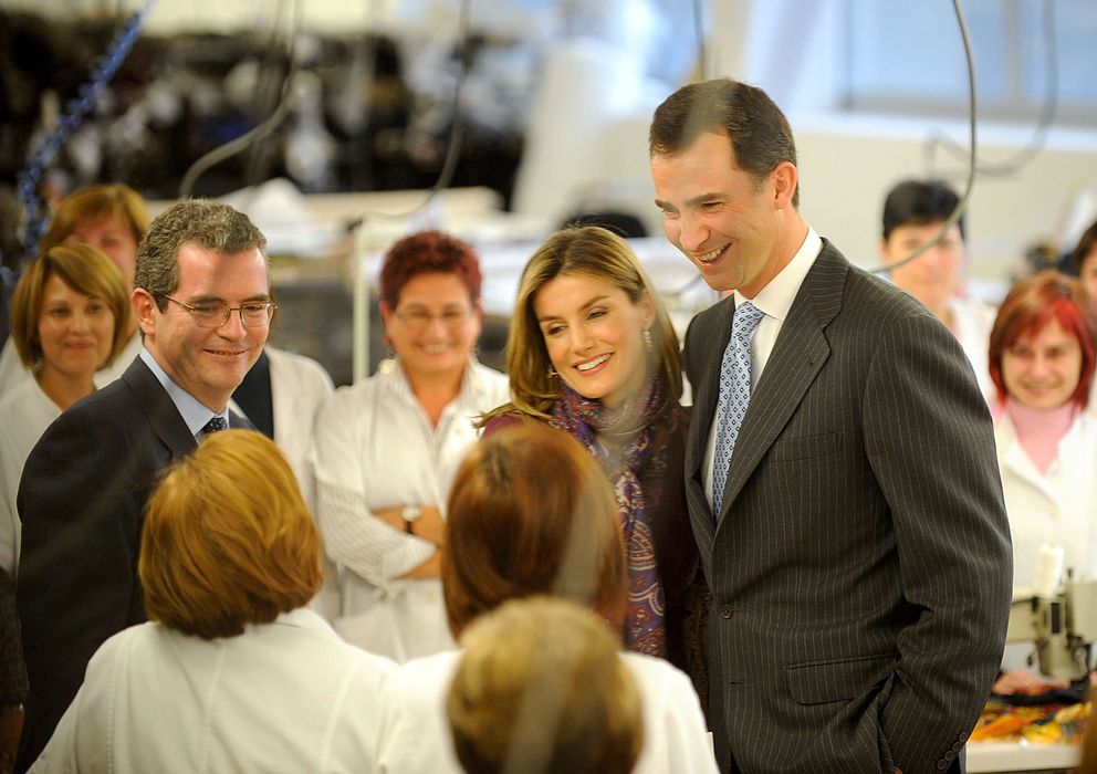 Foto: Los Príncipes de Asturias durante una visita a las instalaciones de Inditex en 2008 (I.C.)