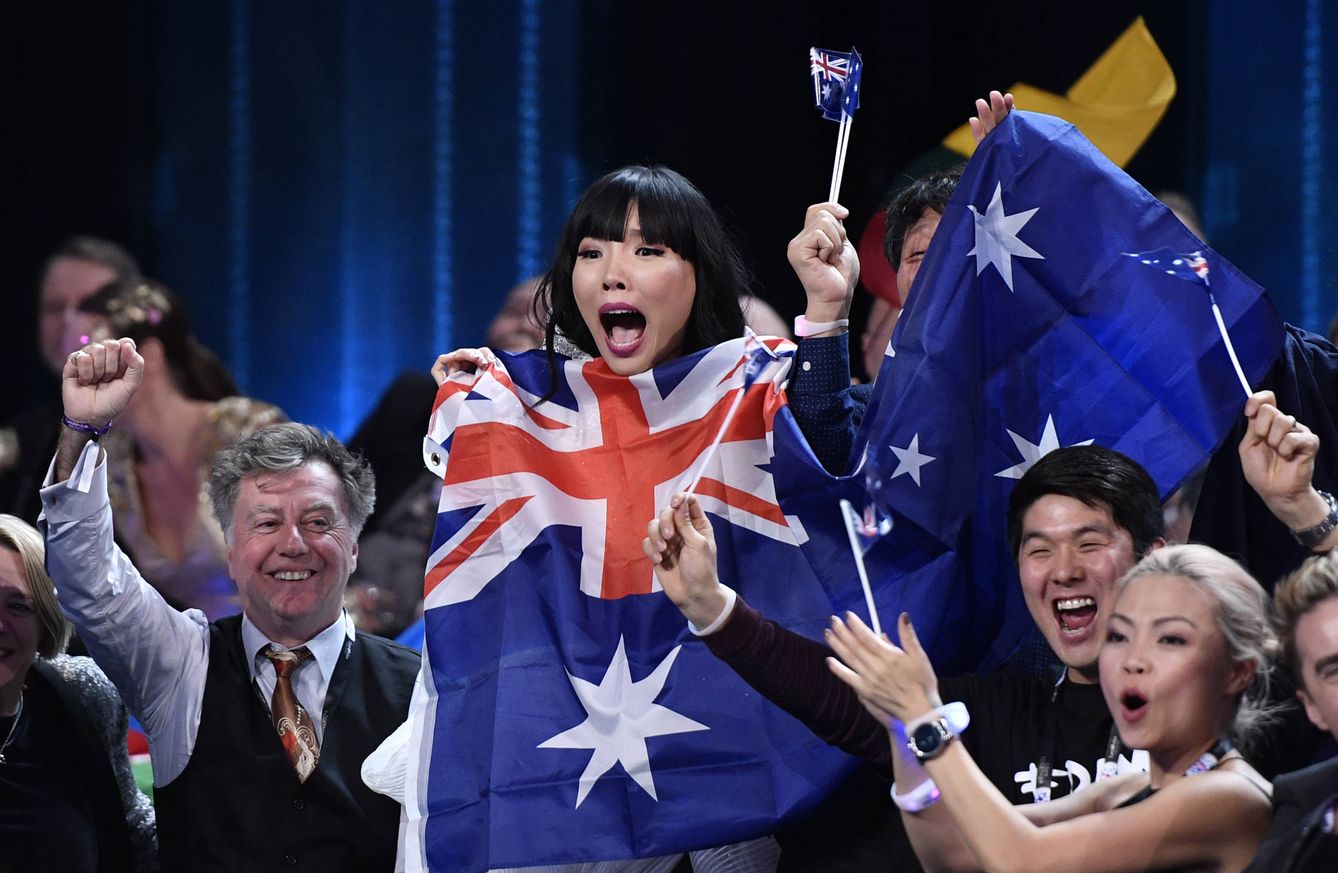 Foto: Los representantes de Australia celebran sus puntos (Gtres)