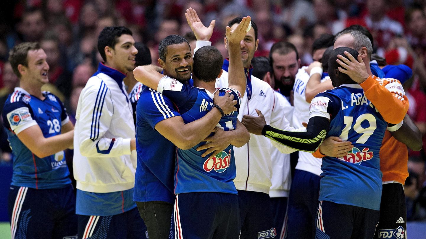 Los jugadores de Francia celebran el pase a la final (Efe). 