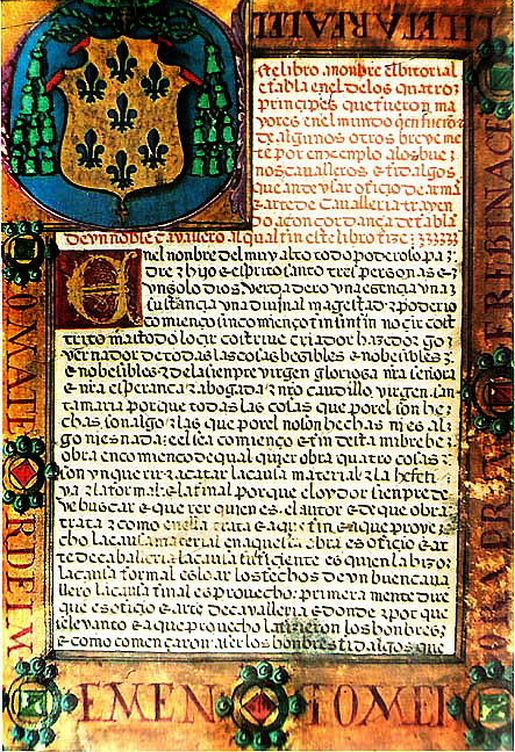 Página de 'El Victorial'. Biografía medieval de Pero Niño