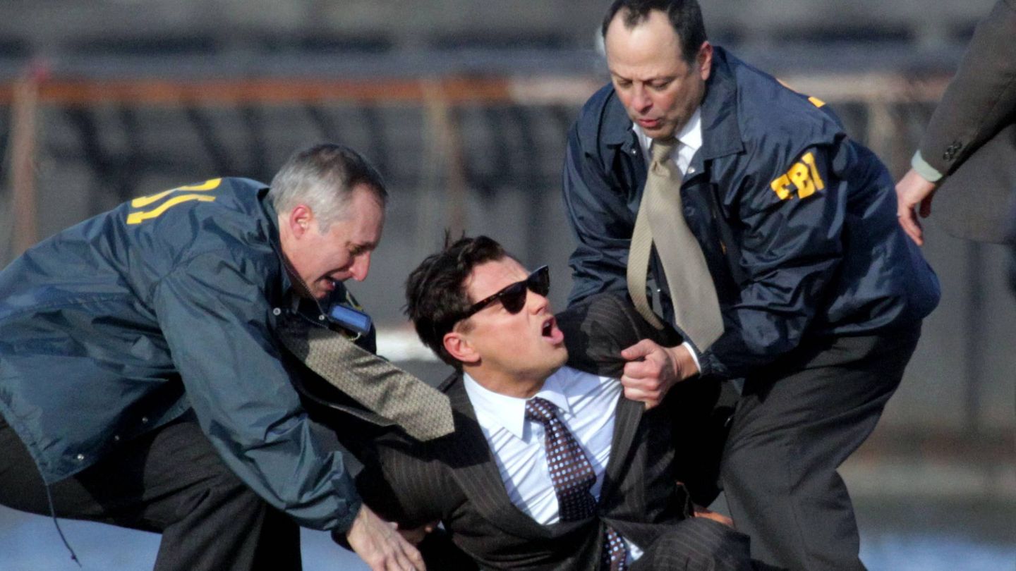 Leonardo DiCaprio durante el rodaje de 'El lobo de Wall Street'. (Cordon Press)