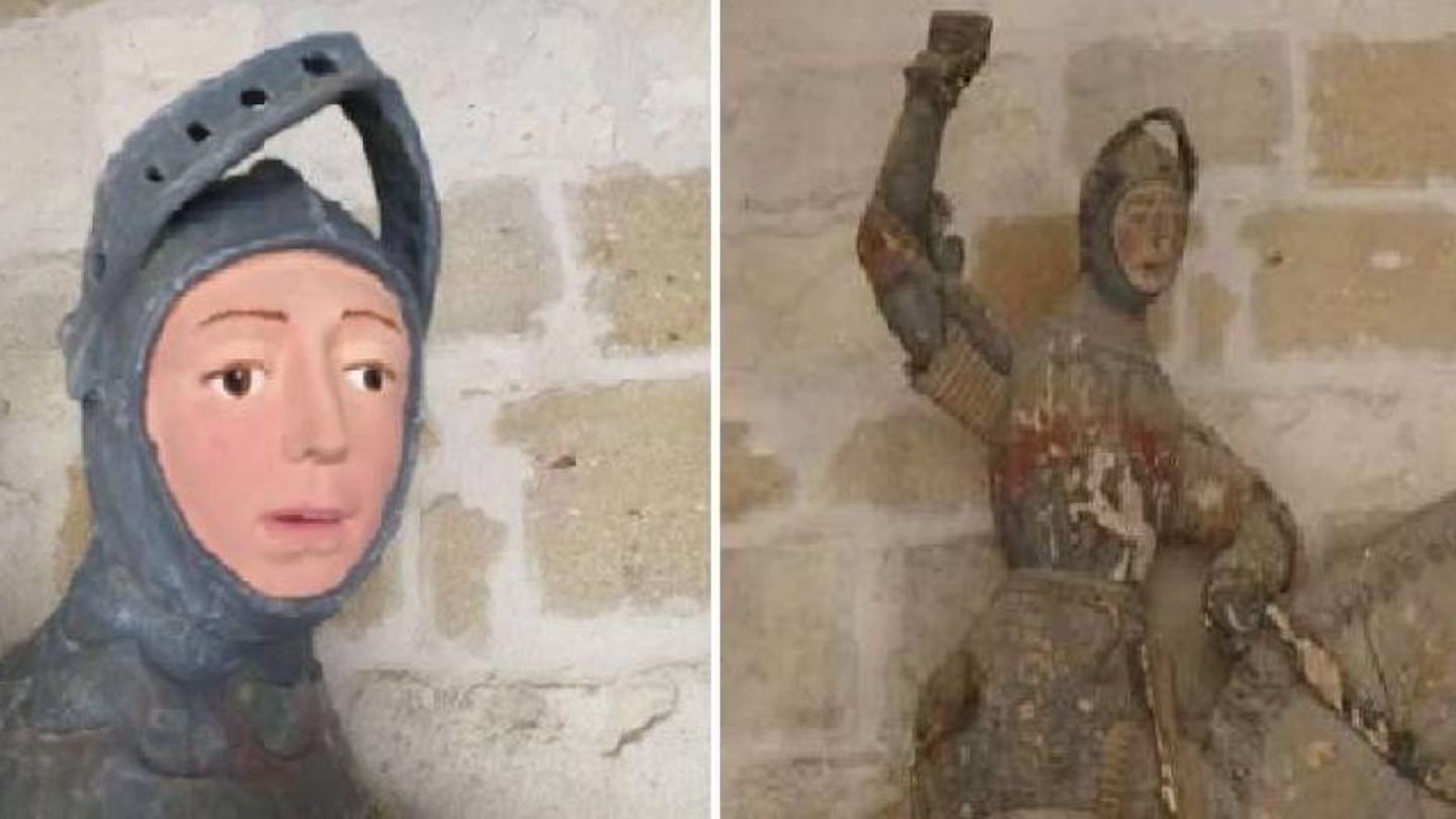 La escultura de San Jorge del siglo XVI no fue restaurada por profesionales (ArtUs Restauración)