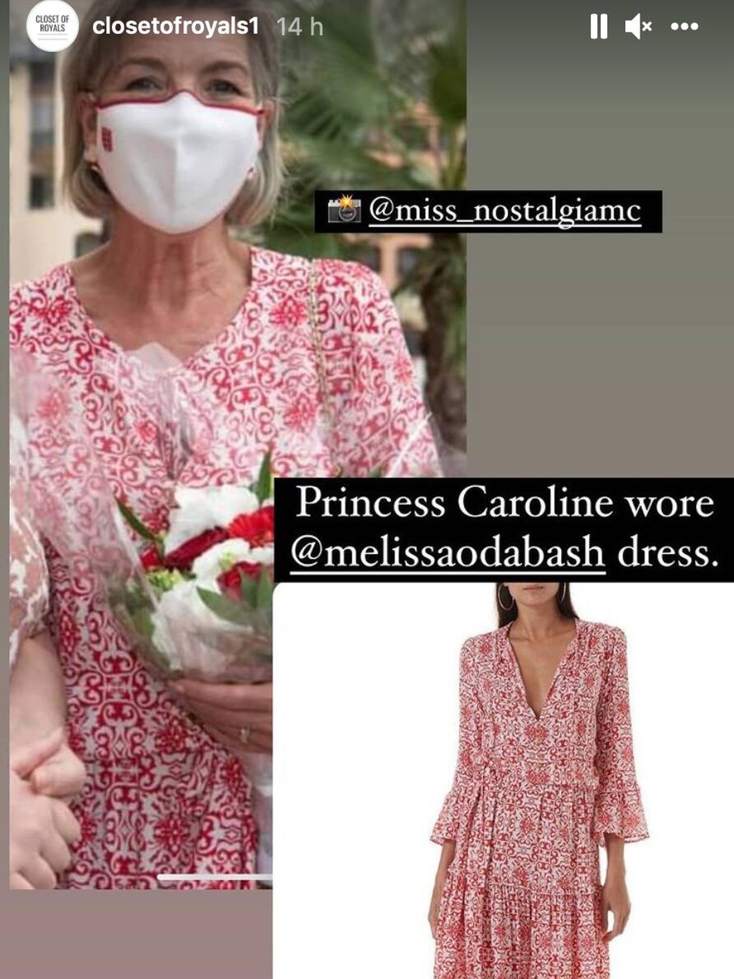 El vestido que lucía Carolina. (Redes)