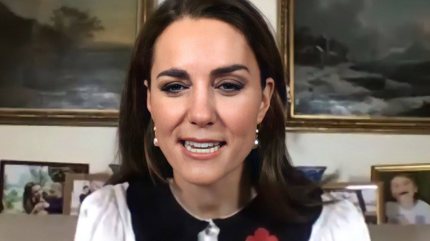Kate Middleton, durante la videollamada. (Palacio de Kensington)