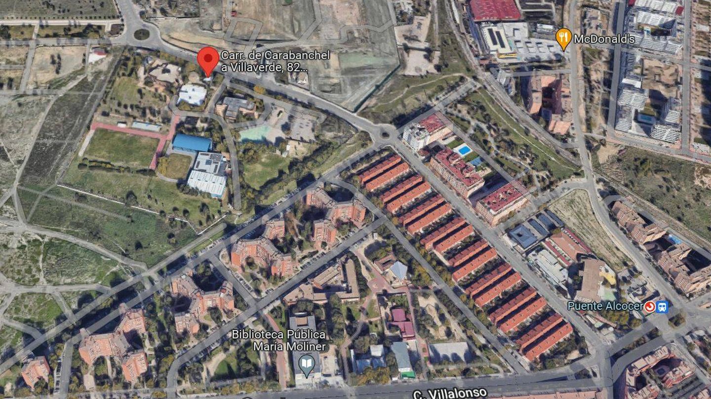 Imagen aérea del Colegio Internacional Nuevo Centro. (Google Maps)