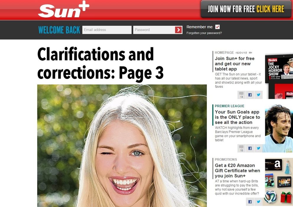 Foto: "The Sun" ha vuelto a publicar un topless en su polémica "Página 3" 