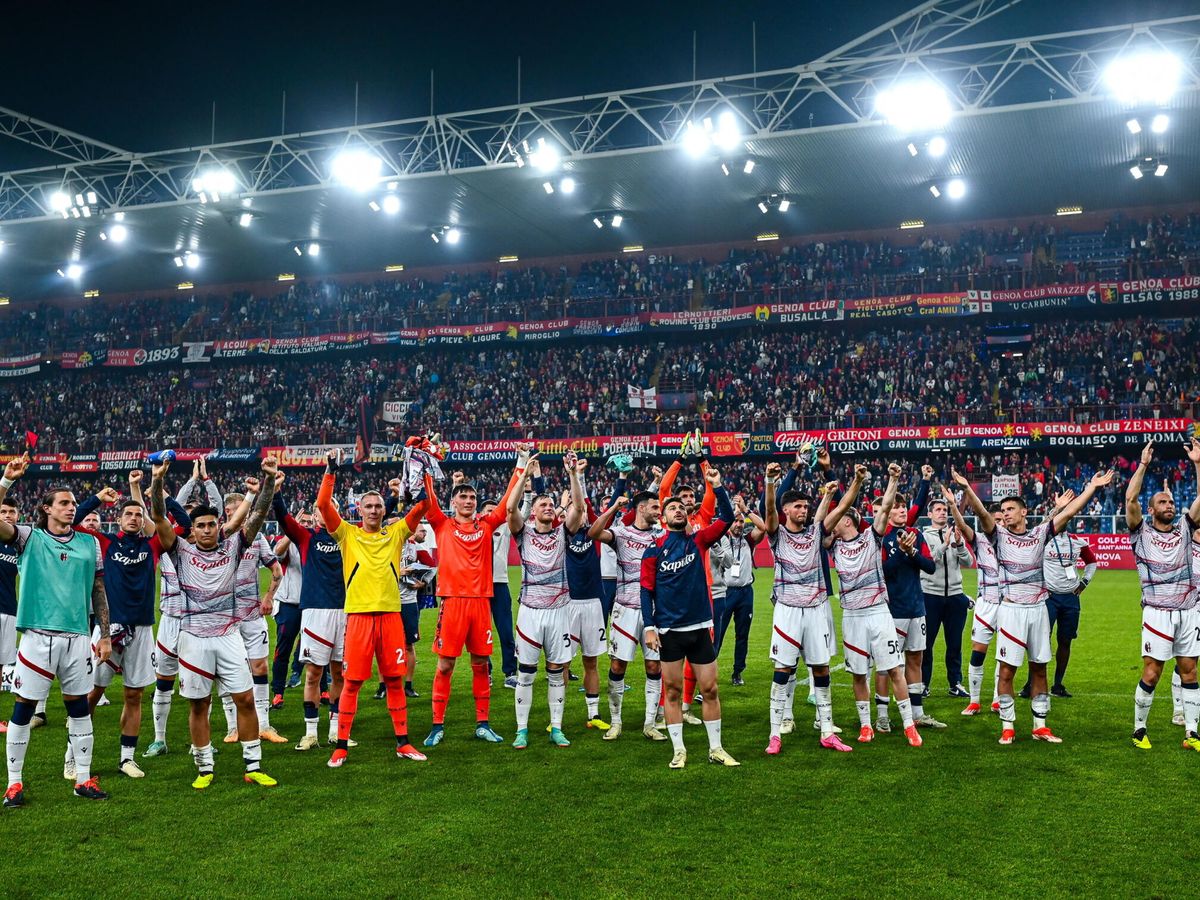 Foto: La plantilla del Bologna FC, celebrando su clasificación para la Champions. (EFE) 