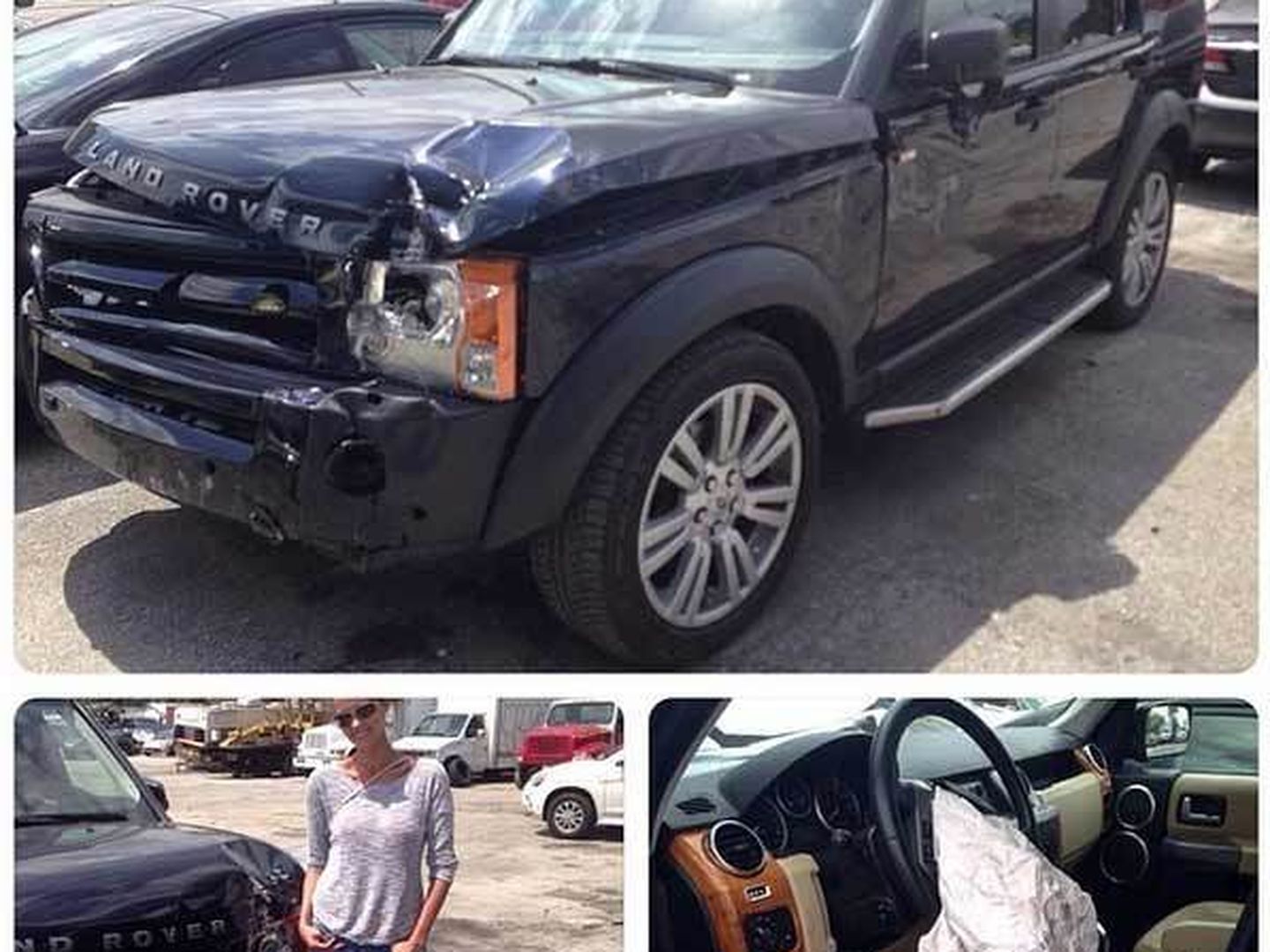 Así quedó el coche de Shaila tras el accidente. (Instagram @shailadurcal)