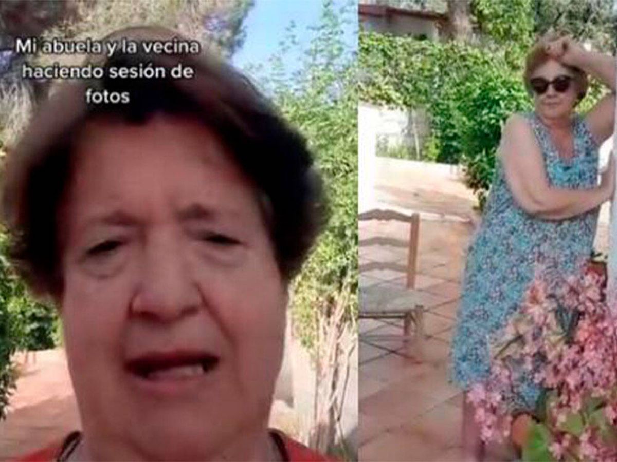 Foto: La divertida sesión de fotos de dos abuelas que causa furor en TikTok (TikTok @_manuelagme_)