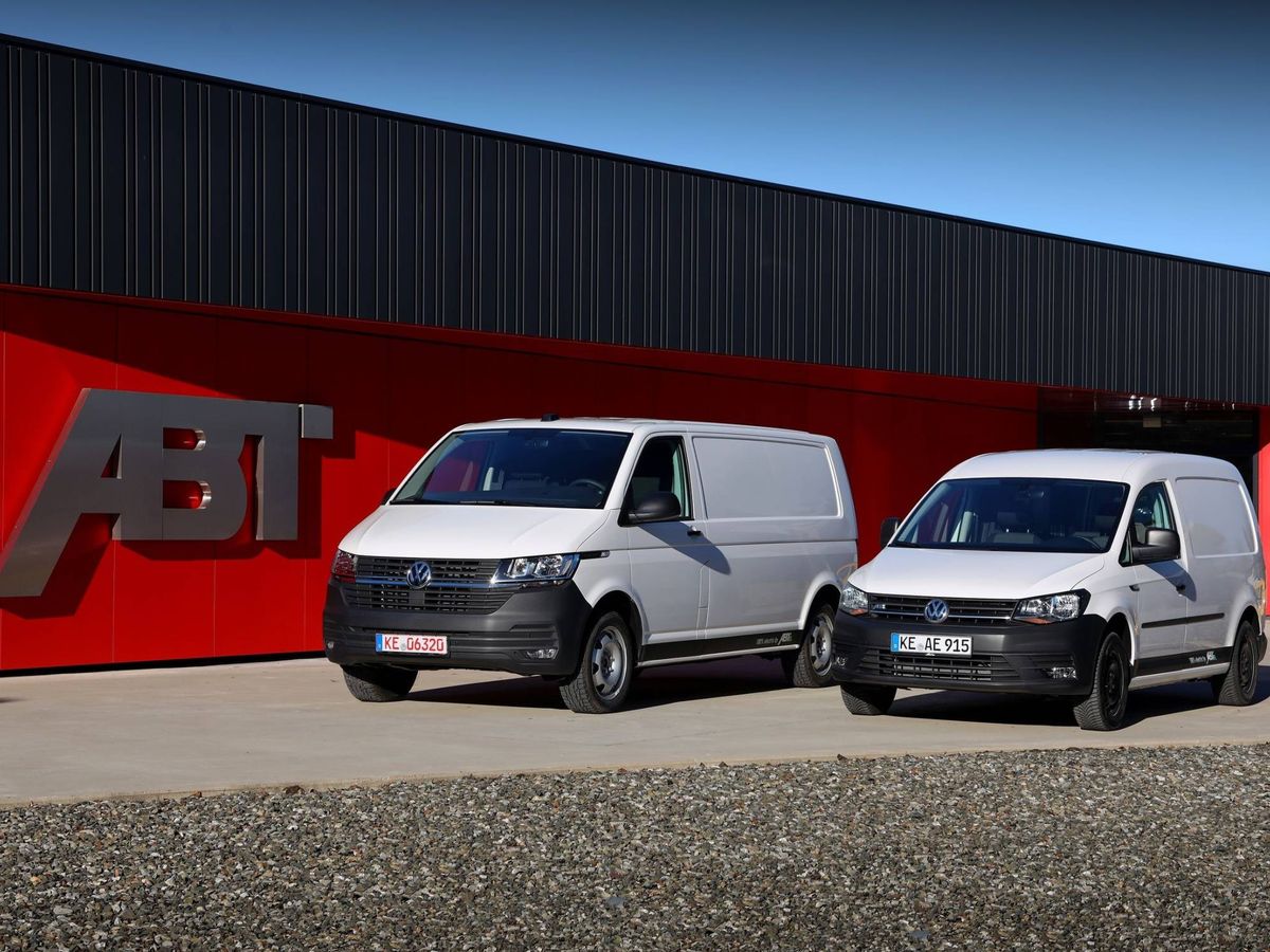 Foto: Volkswagen e-Transporter y e-Caddy en las instalaciones de la compañía alemana ABT. 