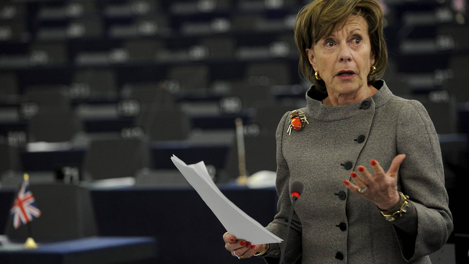 Foto: La exvicepresidenta de la Comisión Europea Neelie Kroes en el Parlamento europeo en Estrasburgo. (Efe) 