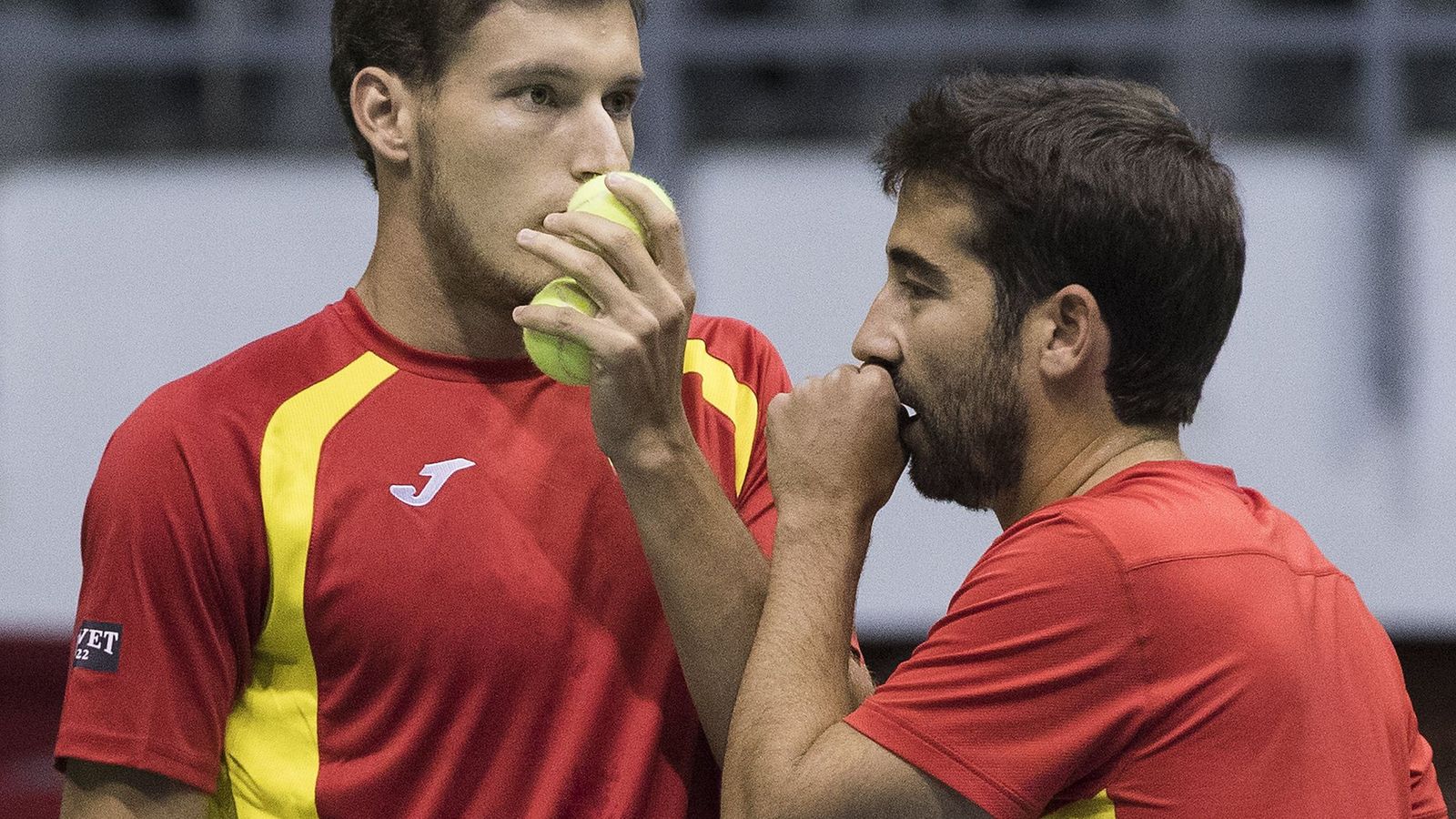 Foto: Pablo Carreño y Marc Lopez cedieron en el partido de dobles. (Reuters)