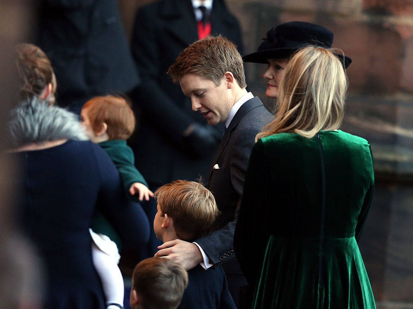 El duque de Westminster, llegando al funeral por su padre. (Getty)