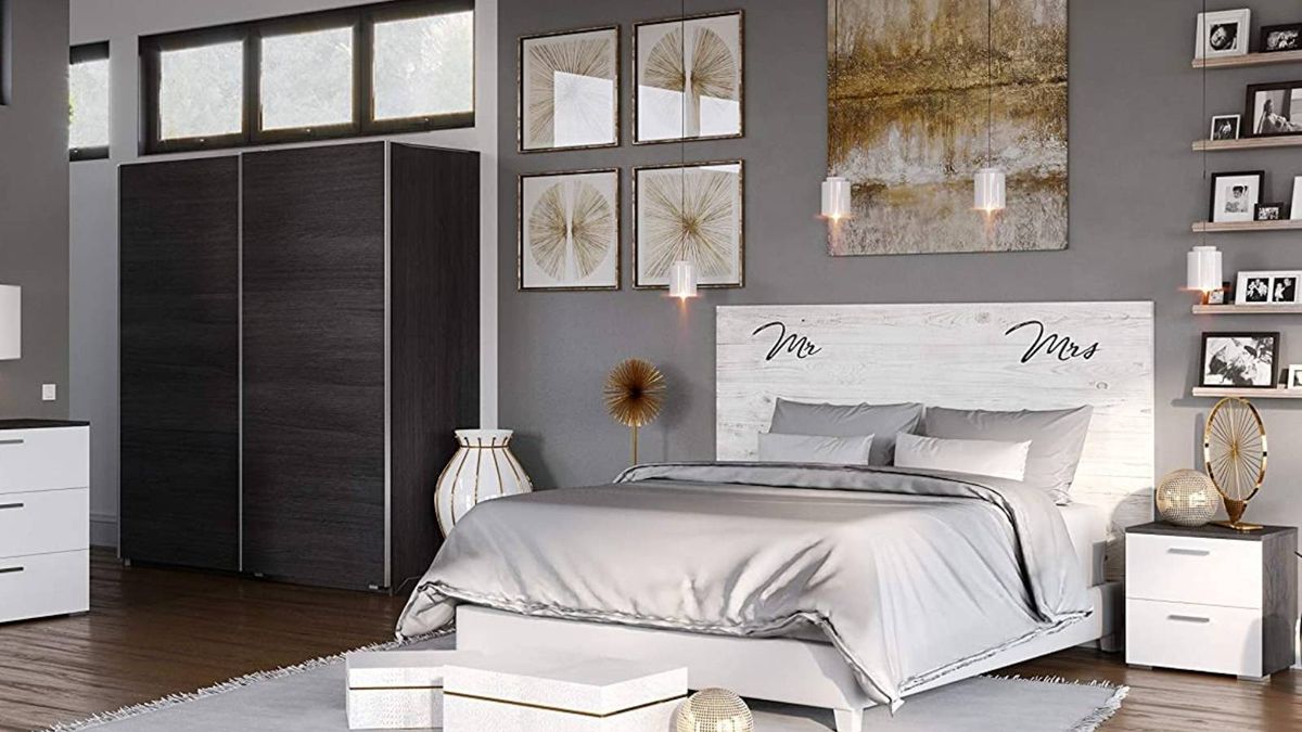 Cabecero de forja en color blanco para dormitorio romántico