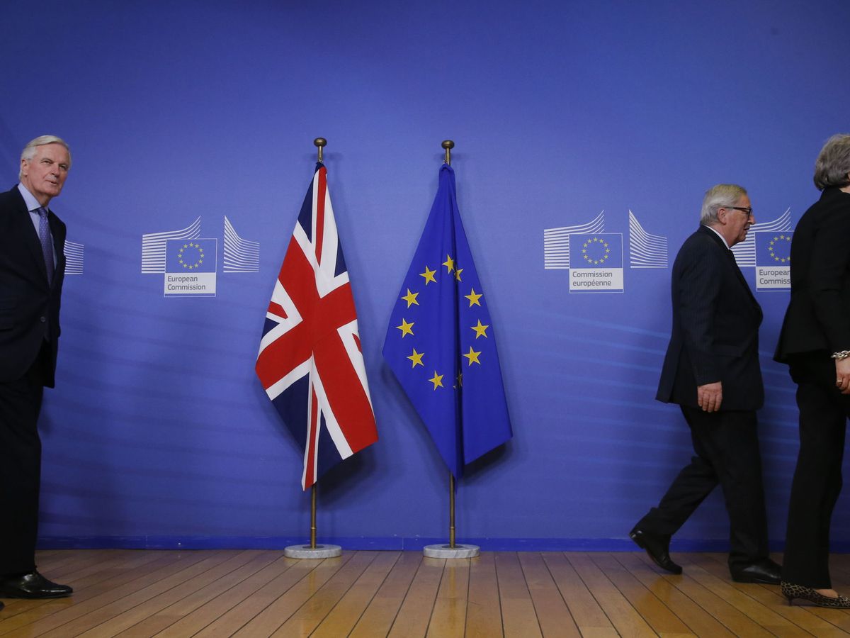 Foto: Michel Barnier, Jean-Claude Juncker y Theresa May, en una imagen de archivo del pasado 20 de febrero de 2019. (EFE)