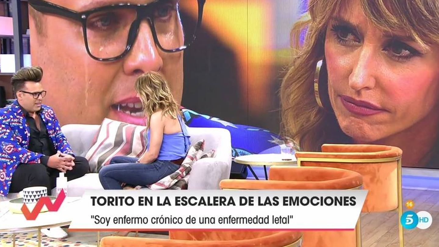 Torito y Emma García, en 'Viva la vida'. (Telecinco).