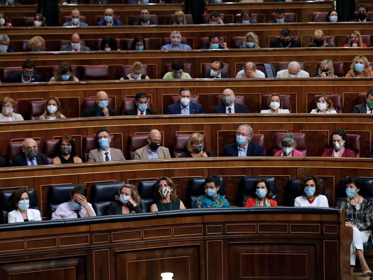 Foto: La bancada socialista en el Congreso de los Diputados, hoy. (EFE)