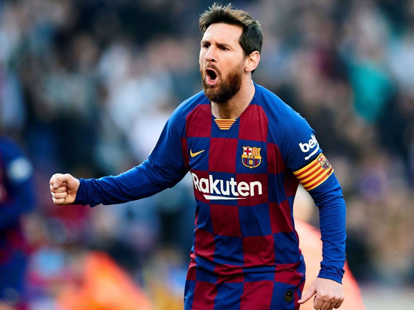 Leo Messi celebra un gol del Barcelona. (EFE)