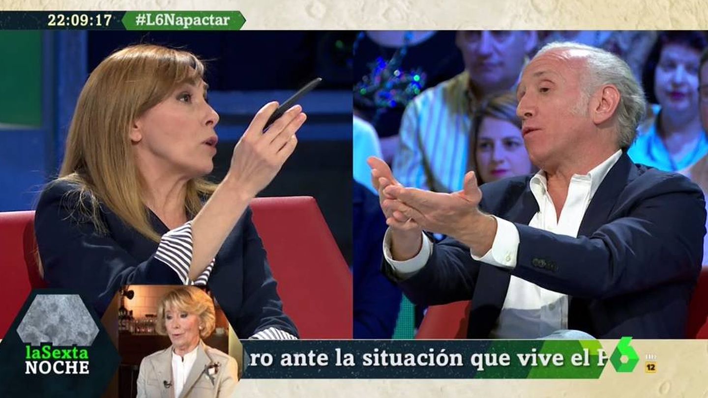 Angélica Rubio y Eduardo Inda discuten acaloradamente en 'La Sexta noche'. (Atresmedia).