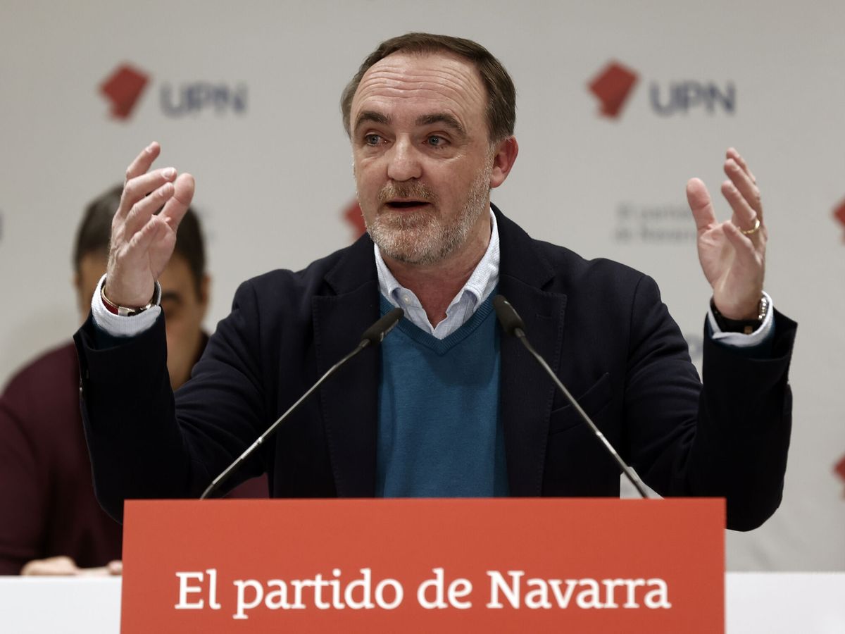 Foto: El presidente de Unión del Pueblo Navarro, Javier Esparza, este viernes. (EFE/Jesús Diges)