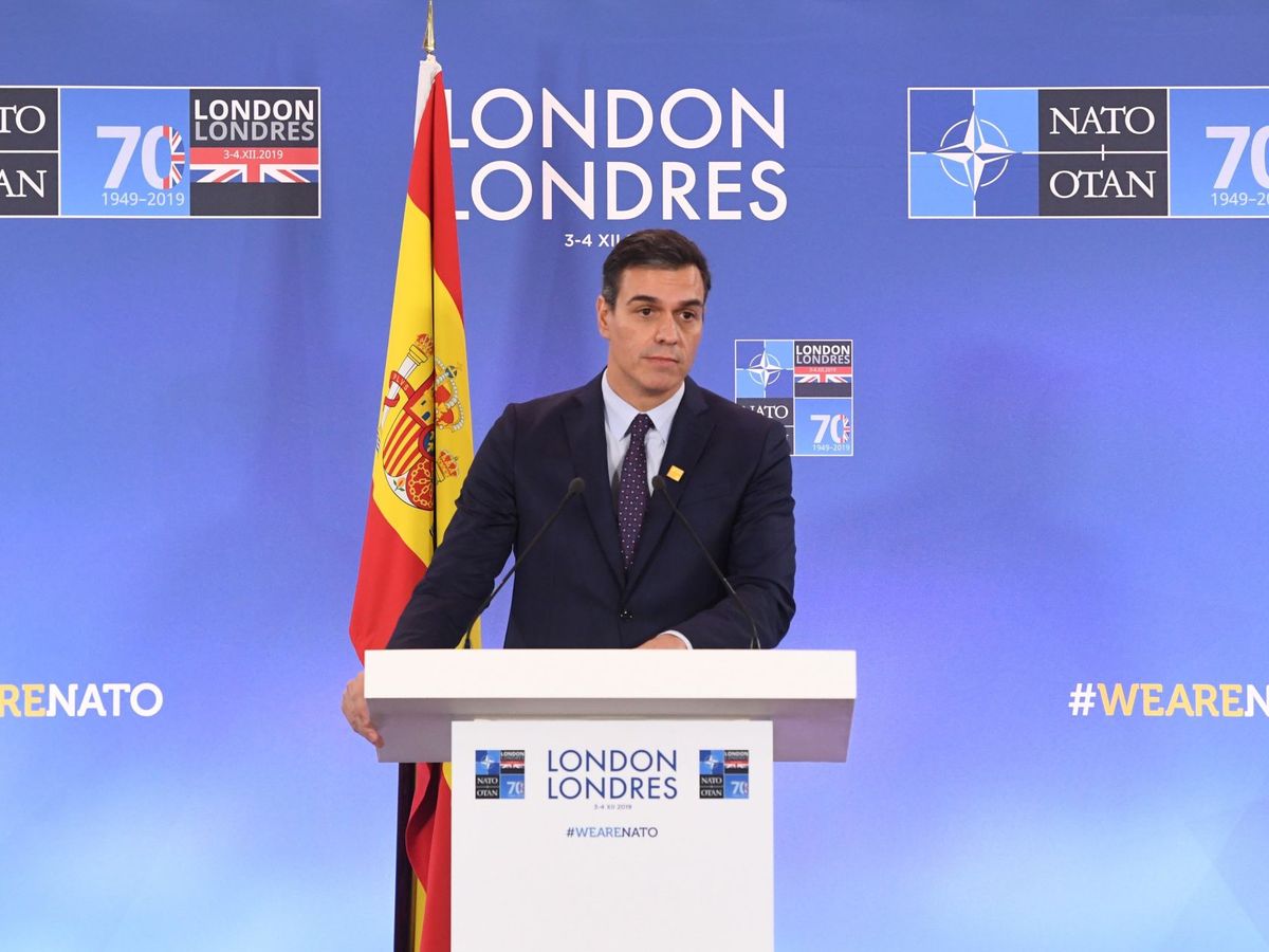 Foto: El presidente del Gobierno en funciones, Pedro Sánchez, en la reunión de la OTAN en Londres. (EFE)