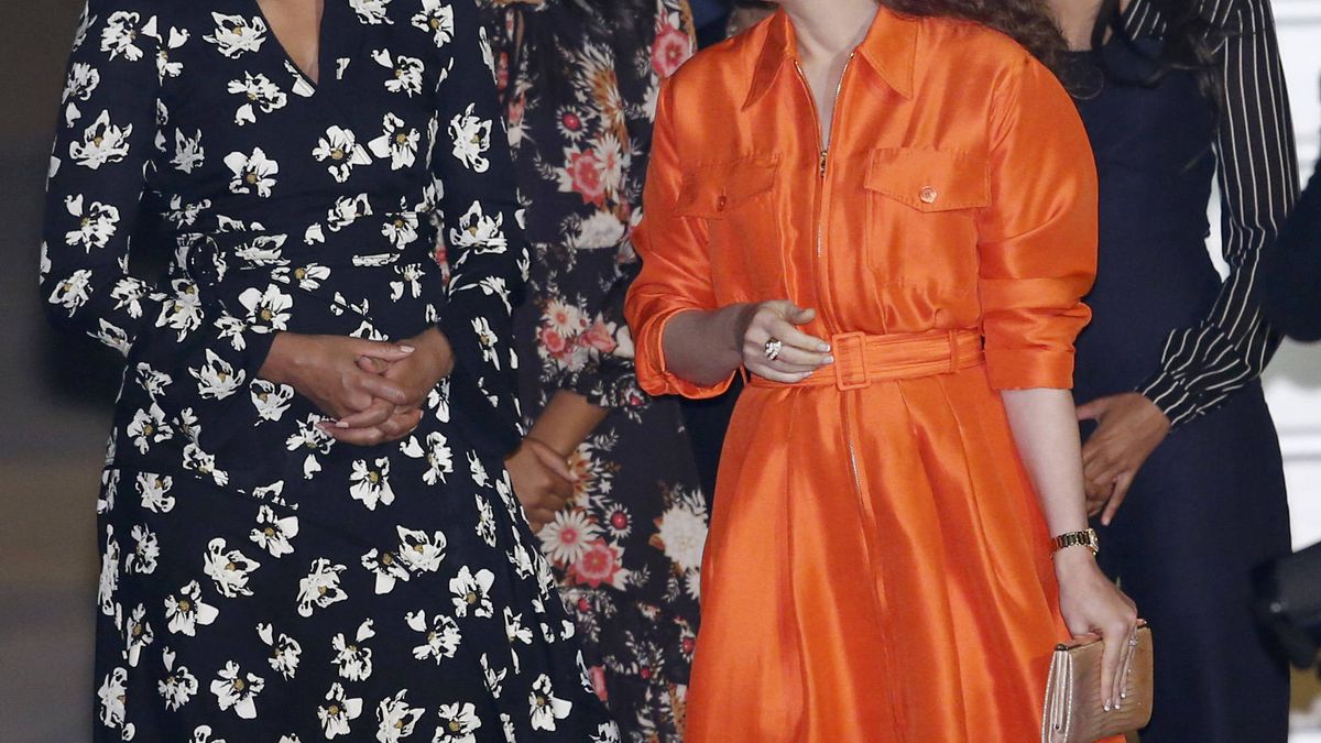 Michelle Obama calienta motores junto a la princesa Lalla Salma de Marruecos