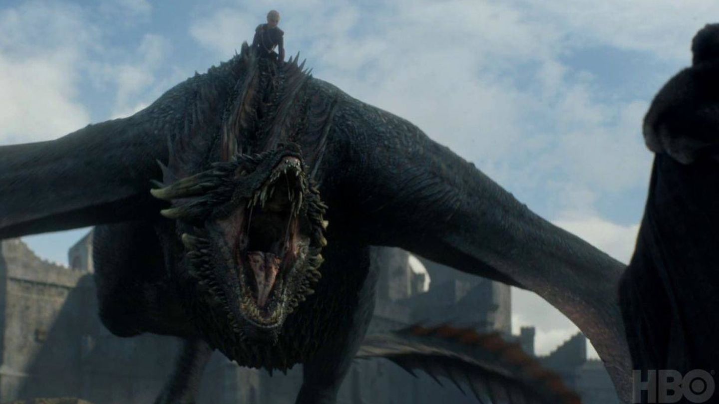 Imagen del quinto capítulo de la séptima temporada con Drogon como protagonista