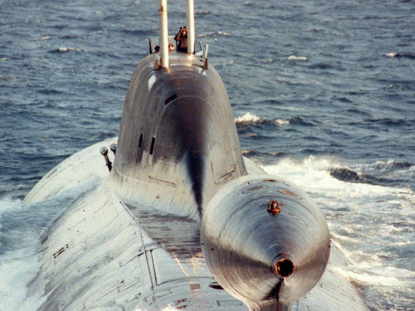 Vista aérea de un submarino Akula de la antigua URSS. (Wikimedia)