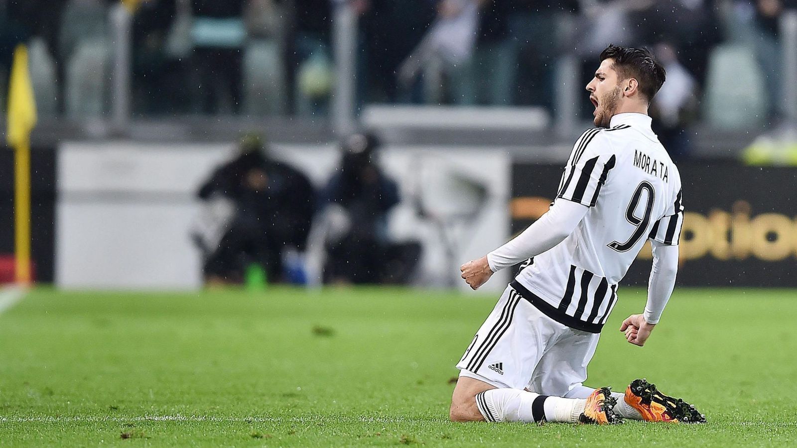 Foto: Morata celebra su gol con la Juventus frente al Inter de Milán (Efe).